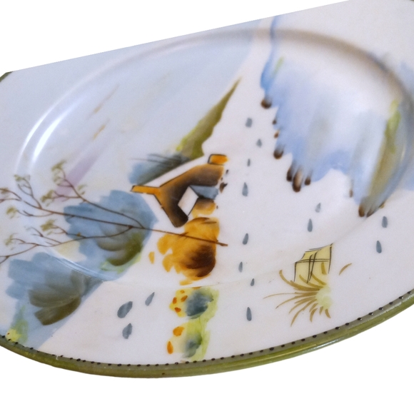 Vintage Hand Painted Winter Scene Decorative Plate - Picture 4 of 7